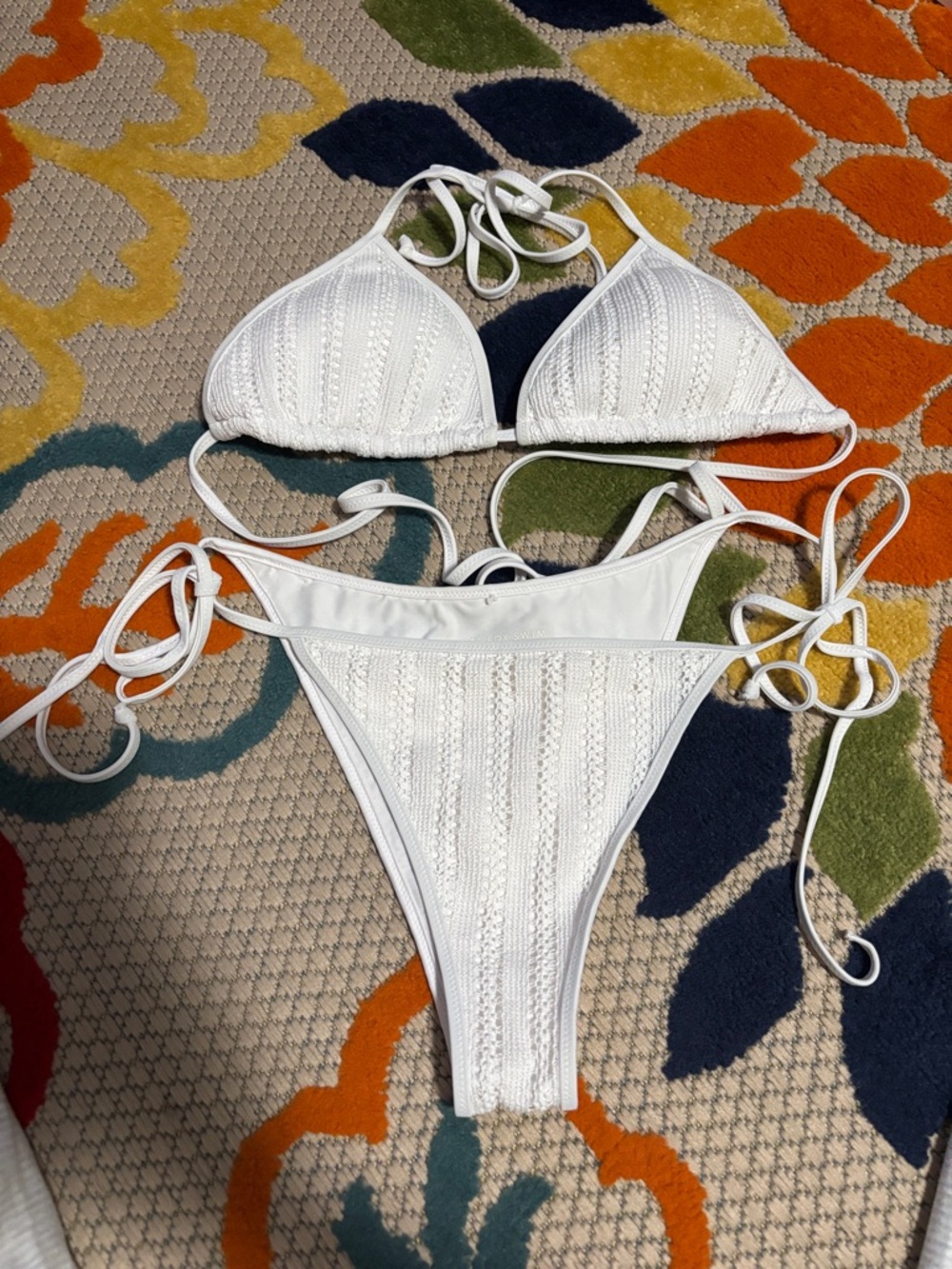 White fox swim bikini set extra large